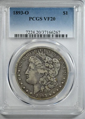 1893-O Morgan Dollar $1 PCGS VF20 - Image 1 of 4