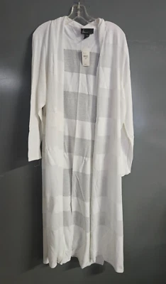 Nuevo con etiquetas Cárdigan Lane Bryant Frente Abierto Blanco 26/28 Largo Plumero Suéter Foto 1 de 3