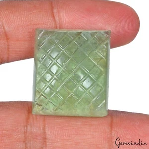 108.90 Cts Natural Untreated Green Fluorite Baguette Cut Hand Carving Loose Gem - Picture 1 of 6