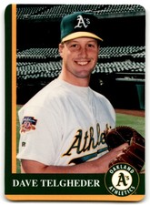 1997 MOTHER'S COOKIES OAKLAND ATHLETICS DAVE TELGHEDER OAKLAND ATHLETICS #22