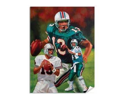 Impresión artística de fútbol americano Dan Marino QB Quarterback Miami Dolphins NFL 1AM3 Foto 1 de 4