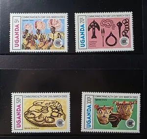 1983 Uganda set of 4 stamps Commonwealth Day MNH/MUH - Picture 1 of 1