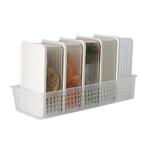 Silicook Refrigerator Food Storage Containers with Tray Kitchen Organizer Set - Picture 1 of 7