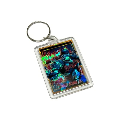 RONALD ACUNA JR ATLANTA BRAVES CRACKED ICE CUSTOM KEYCHAIN - Image 1 of 3