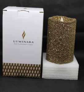 Luminara World Wide Gold Glitter echte Flammeneffekt flammenlose Kerze 7" ~ ohne Fernbedienung - Bild 1 von 7