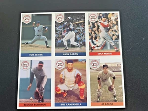 Front Row ALL TIME GREAT SERIES UNCUT SHEET. Seaver, Aaron, Musial, Kaline - Picture 1 of 2