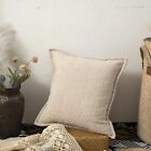 Decorative Throw Pillow Cover Boucle 18X18 Inch Cozy Ivory Beige Cushion Cove...
