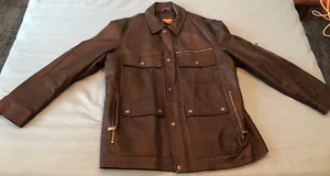 CHAQUETA DE CUERO ACOLCHADA PARA HOMBRE MICHAEL KORS NEGRA CON CREMALLERA FRONTAL TALLA XL - Imagen 1 de 5