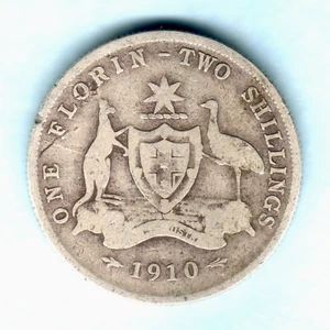 Australia.. 1910 Florin.. VG.. - Imagen 1 de 2