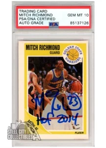 Mitch Richmond HOF 2014 1989 Fleer Basketball Auto Rookie Card #56 PSA/DNA 10 - Picture 1 of 1