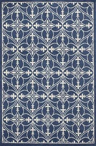 3' X 5' Blue and Ivory Area Rug - Picture 1 of 6