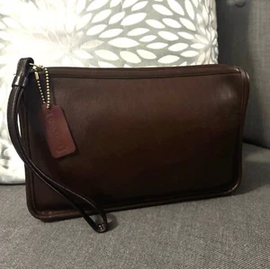 Vintage Coach Men’s Mahogany Zip Top Clutch 9972 - Picture 1 of 7