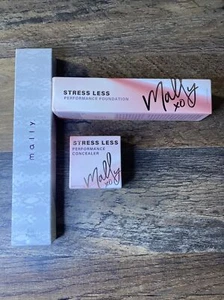 Mally XO Stress Less Performance Foundation & Concealer Deep w Brush - Picture 1 of 7