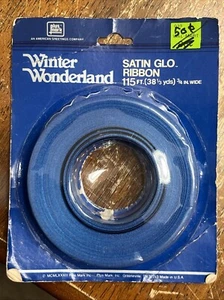 Vintage Winter Wonderland Satin Glo Ribbon 115 FT American Greetings 3/4 In Wide - Picture 1 of 4