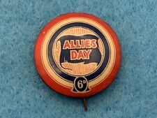 WW2 Australian ALLIES DAY 6 PENCE Button Day Badge Pin Back Y41