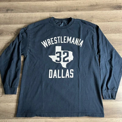 Camiseta WrestleMania 32 para hombre XL 2016 WWE lucha libre manga larga Texas Foto 1 de 4