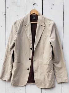 Guess Jeans Size Small Vintage Suit Jacket Blazer Beige W Three Button Closure - Picture 1 of 8