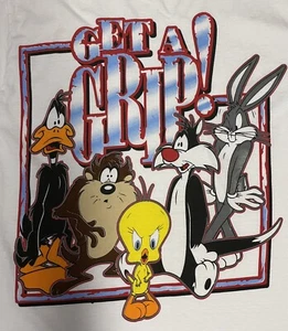 Vintage 1997 LOONEY TUNES Warner Bros T-Shirt Large Get A Grip Taz Tweety Bird - Bild 1 von 4