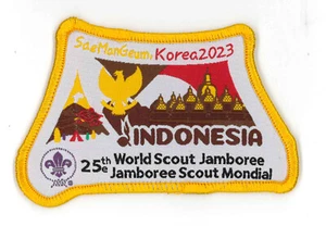 Parche contingente 2023 World Scout Jamboree INDONESIA/INDONESIAN SCOUTS (AMARILLO - Imagen 1 de 2