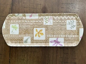 Melamine Thai Decorative Serving Tray Botanical Geometric 14.5”x6” in VGC - Picture 1 of 5