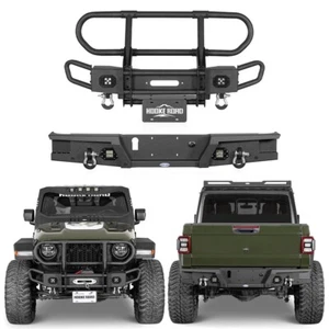 Tubular Front Bumper w/Grill Guard Rear Bumper for Jeep Gladiator JT 2020-2025 - Picture 1 of 25