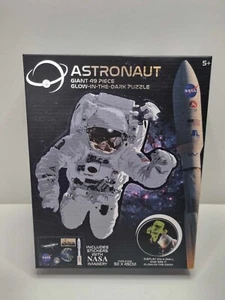 NASA Space Astronaut Kids 5+ DIY Jigsaw Puzzle 49 Pieces Giant Glow in The Dark - Picture 1 of 2