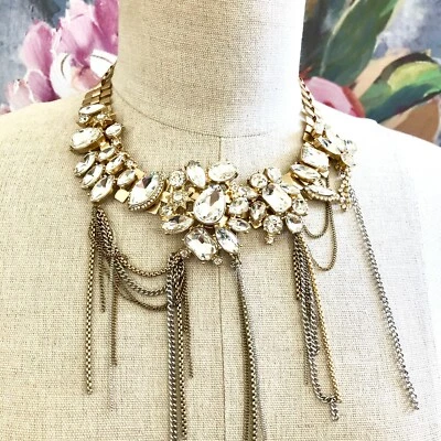 Banana Republic Women's New Orleans Focal Crystal Chain Necklace NWT 88 - Image 1 of 4