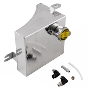 Silver Radiator Coolant Aluminum Overflow Tank Reservoir for Nissan 240SX S13 - Picture 1 of 6