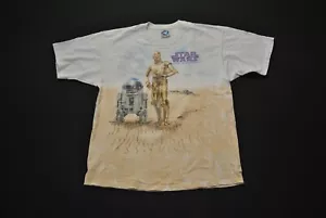 VTG 1997 Liquid Blue Star Wars Droid Shirt Tie Dye Smithsonian Air Space Museum - Picture 1 of 10