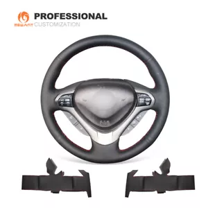 MEWANT Black Genuine Leather Steering Wheel Wrap for Honda Accord Euro 2008-2015 - Picture 1 of 7