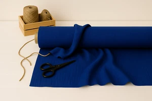 Phthalo Blue Linen Blend Fabric by the Yard – Fashion, Home Décor & Crafts - Picture 1 of 10