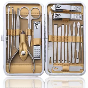 Manicure Set Pedicure Kit Professional 19 Pcs Nail Clipper for Men & Women Stain - Picture 1 of 12