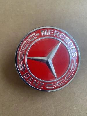 Emblema insignia adorno capó plano rojo cromado 57 mm para Mercedes Benz clase C W205 Foto 1 de 3