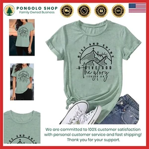Camiseta de senderismo para mujer Algodón ligera con estampado de naturaleza - Picture 1 of 7