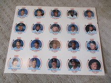 1986 CAIN'S Potato Chips DETROIT TIGERS UNCUT SHEET GIBSON PARRISH TRAMMELL 