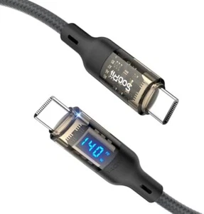 SooPii USB C to USB C cable 140W Fast Charging USB C Cable with LED display - Photo 1 sur 23