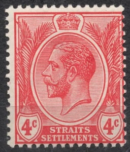 SG198b Sn:#154c 1919 STRAITS SETTLEMENTS 4c 1919-20 King George V issue , MH - Picture 1 of 2