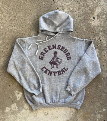 Винтажная толстовка с капюшоном 1970-е Russell Athletic Greensburg Central Catholic Tri Blend - Изображение 1 из 3