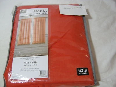 New VICTORIA CLASSICS MARIA VOILE SHEER Window PANELs Orange 2(55"x63") NEW - Image 1 of 4