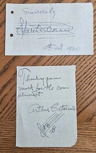 Arthur Catricala & Harold Samuel signed pages w/ hand drawn musical quote (AMQS) - Picture 1 of 4