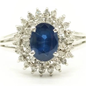 Jewelry Ring Sapphire 1ct Platinum 2321301 - Picture 1 of 11