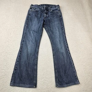 Lucky Brand Dungarees Women 28 Relaxed Bootcut Flap Pockets Blue Denim Made USA - Picture 1 of 16
