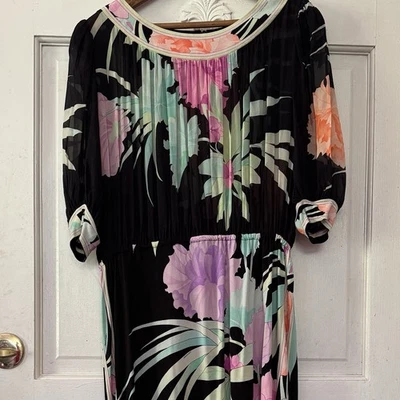 Vestido Jersey Vintage Años 80 Leonard Paris Seda M/L - Hecho en Francia  Foto 1 de 4