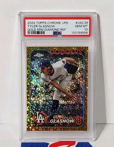 2024 Topps Chrome Update Tyler Glasnow Gold Mini Diamond /50 #USC39 PSA 10 - Picture 1 of 2