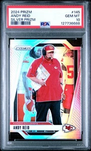Carta Calcio Andy Reid 2024 Prizm Argento #145 Classificata PSA 10 Cert #1277736688 - Foto 1 di 2