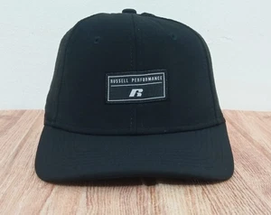 Russell Performance Baseballkappe Erwachsene schwarz vorne Logo Druckknopflasche belüftet Einheitsgröße - Bild 1 von 9