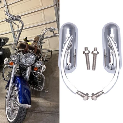 Chrome Mini Oval Motorcycle Rear View Mirror For Harley Heritage Softail Classic — 第 1/4 张图片