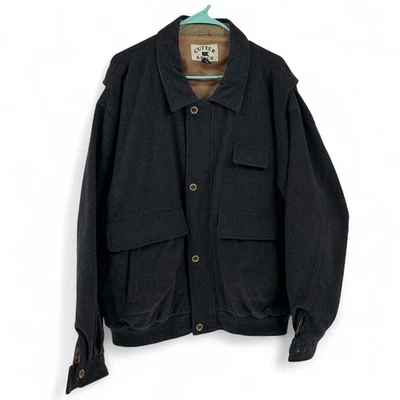Vintage Cutter & Buck Mens Golf Wool/Cashmere/Nylon Grey Bomber Coat Jacket - Image 1 of 4