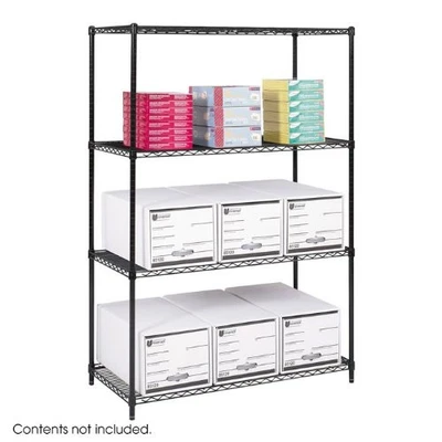 Prateleiras de arame industriais Safco - 48" X 24" X 72" - Aço - 4 X prateleira [ves] - - Imagem 1 de 3