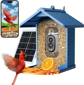 PawPeri Alimentatore per uccelli con fotocamera 2.5K HD Live Video, 5MP Foto, 7W Energia Solare - Foto 1 di 6